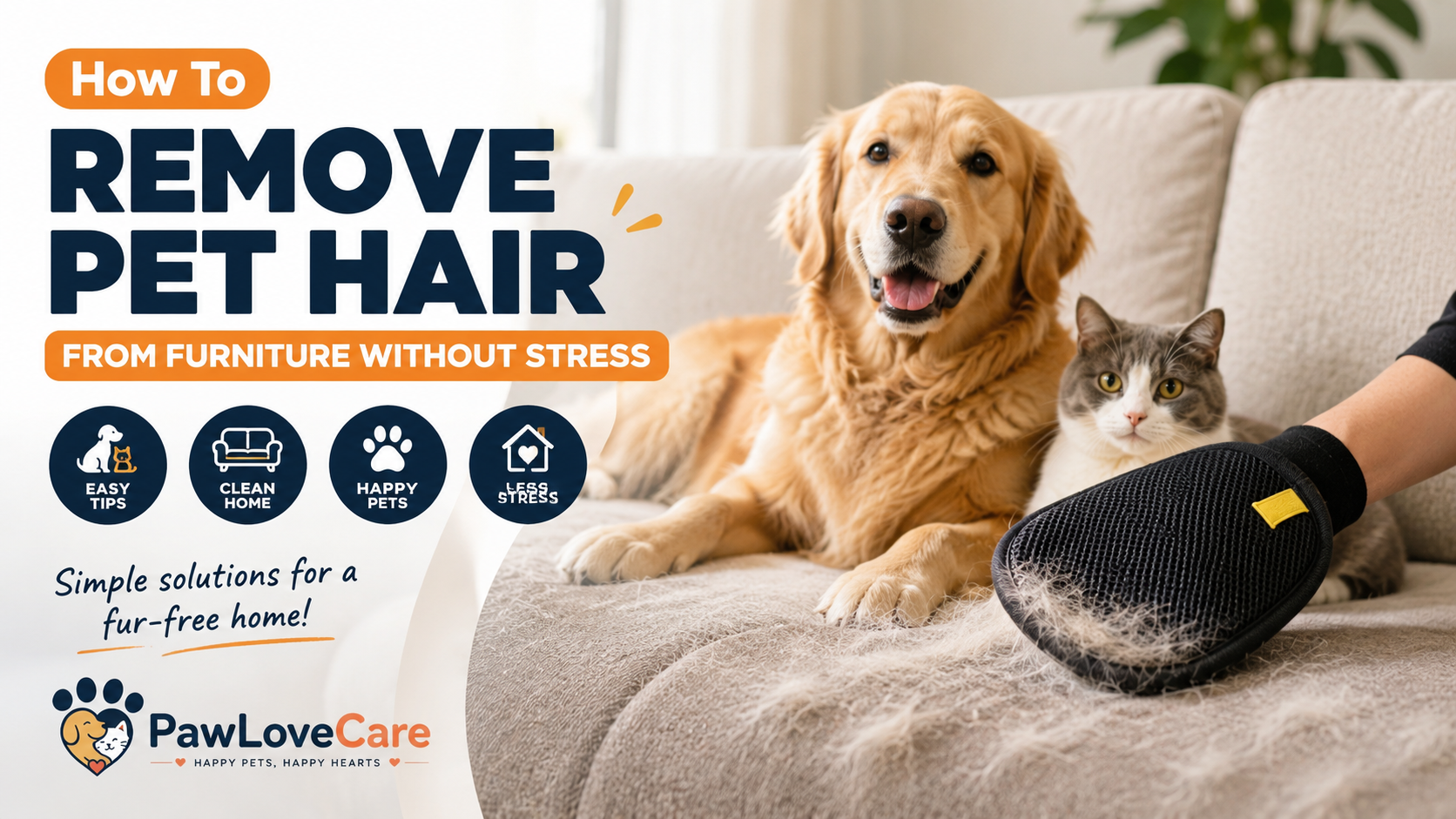 How To Remove Pet Hair From Furniture Easily | PawLoveCare