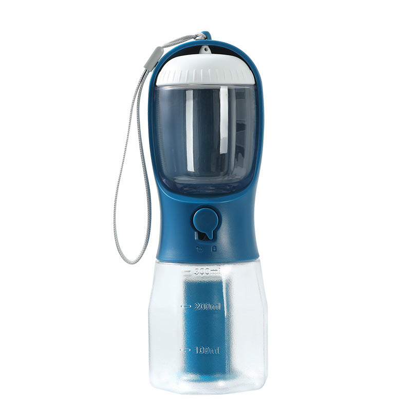 Portable Dog Water Bottle & Food Container with Waste Bag Holder | 3-in-1 Pet Travel Cup