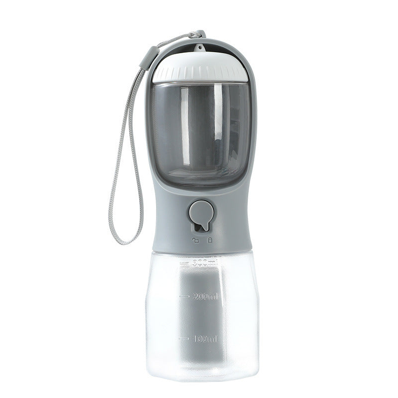 Portable Dog Water Bottle & Food Container with Waste Bag Holder | 3-in-1 Pet Travel Cup
