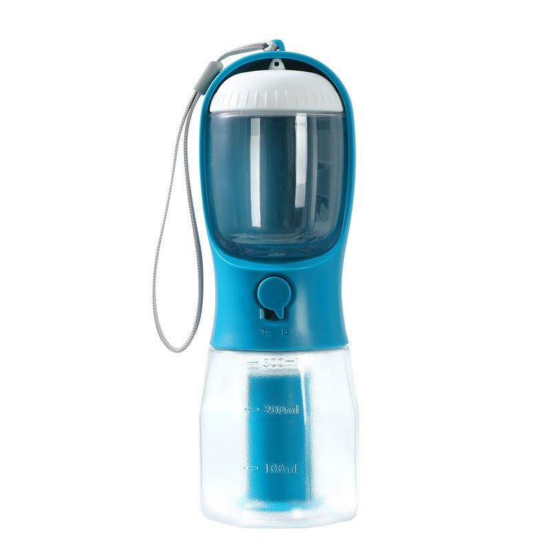 Portable Dog Water Bottle & Food Container with Waste Bag Holder | 3-in-1 Pet Travel Cup