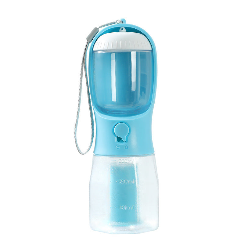 Portable Dog Water Bottle & Food Container with Waste Bag Holder | 3-in-1 Pet Travel Cup