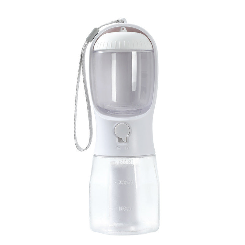 Portable Dog Water Bottle & Food Container with Waste Bag Holder | 3-in-1 Pet Travel Cup